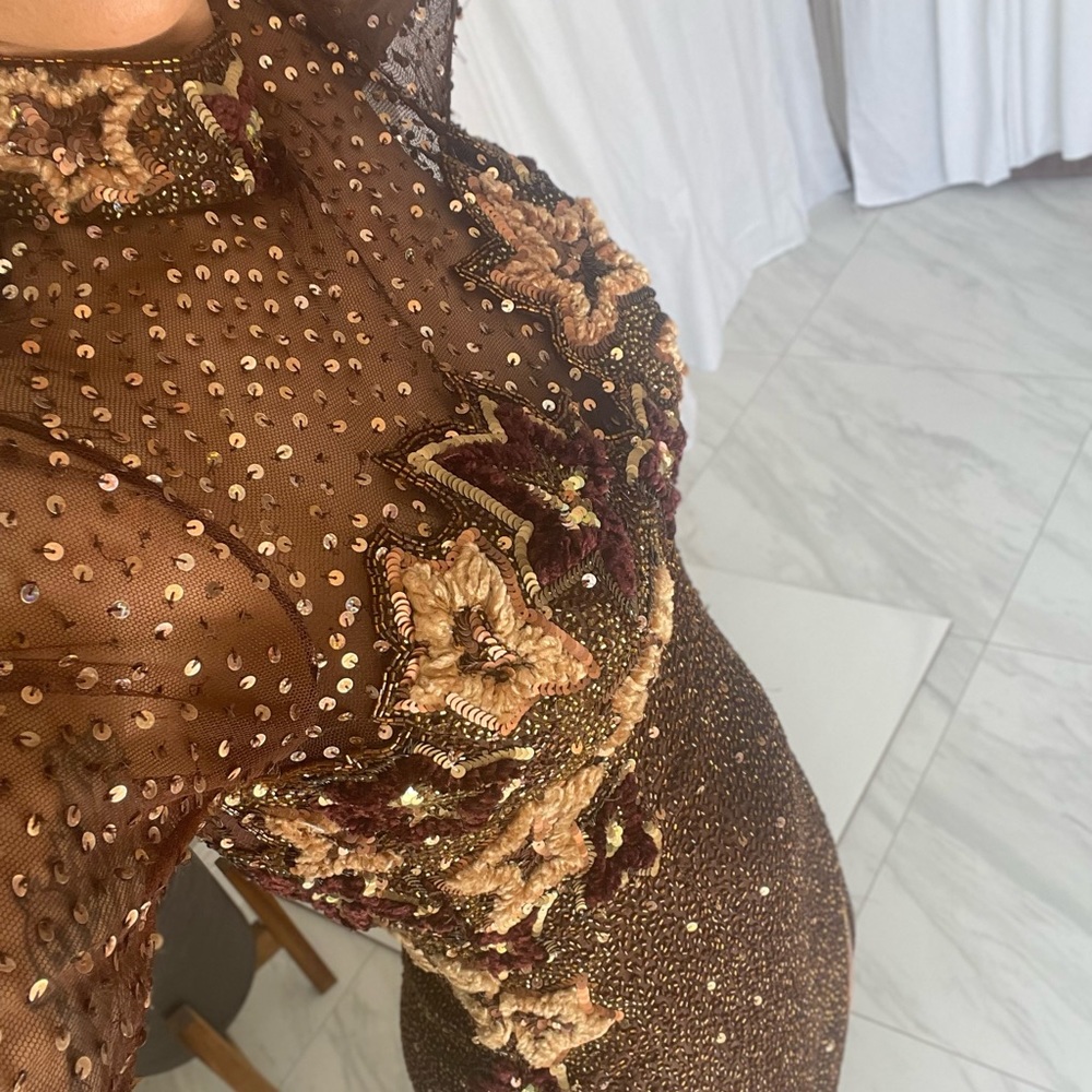 Vintage Pure Silk Beaded Gown Lillie Rubin by RIAZEE Boutique